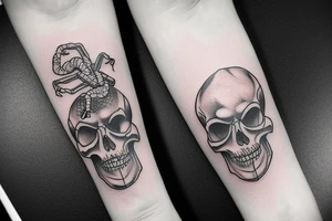 The best tattoo for arm including scorpion and skull tattoo idea