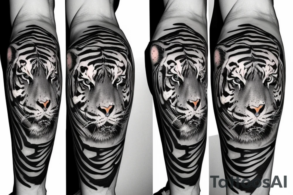 Full body tiger walking looking powerful tattoo idea