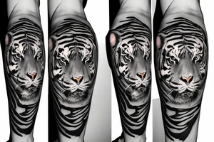 Full body tiger walking looking powerful tattoo idea