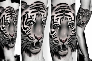 Full body tiger walking looking powerful tattoo idea