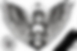 Bear angel with halo and wings tattoo idea
