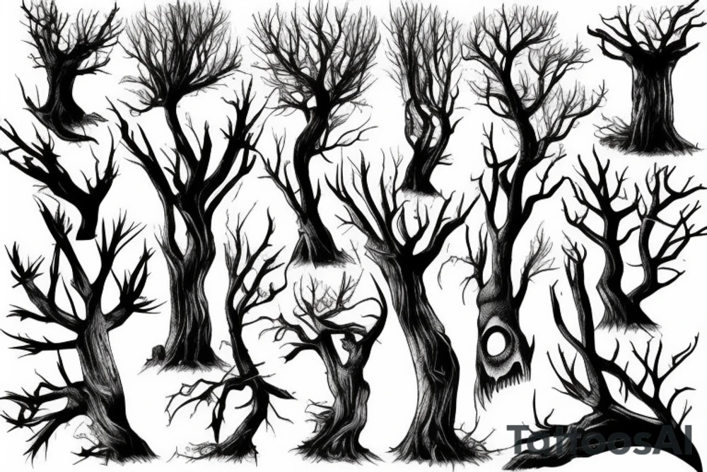 dead trees tattoo idea