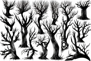 dead trees tattoo idea