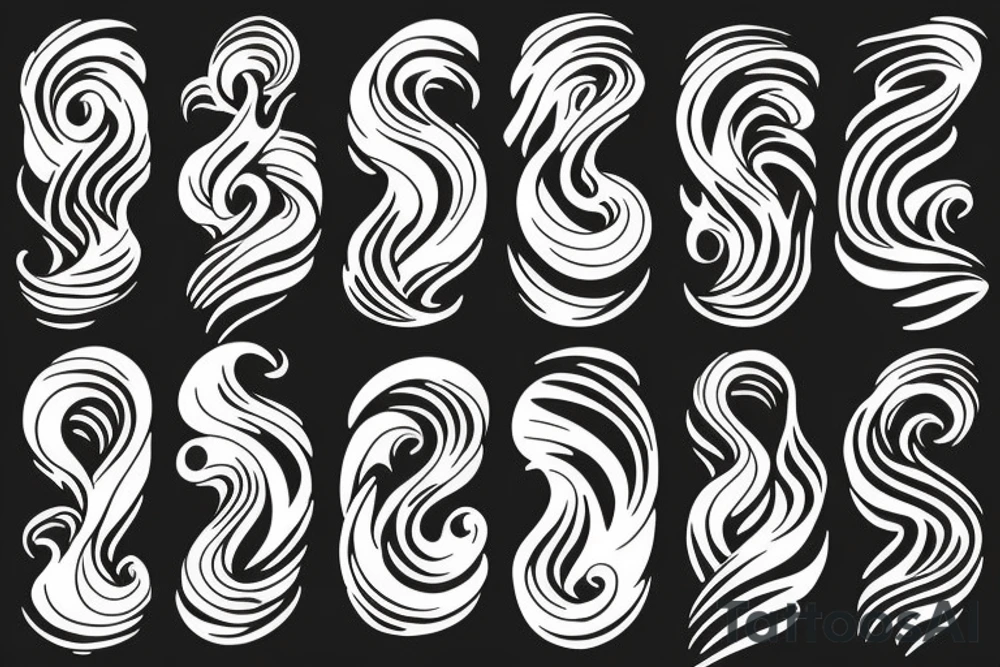 sunset wave tattoo idea