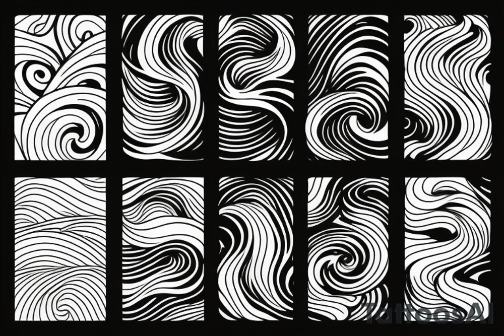 sunset wave tattoo idea