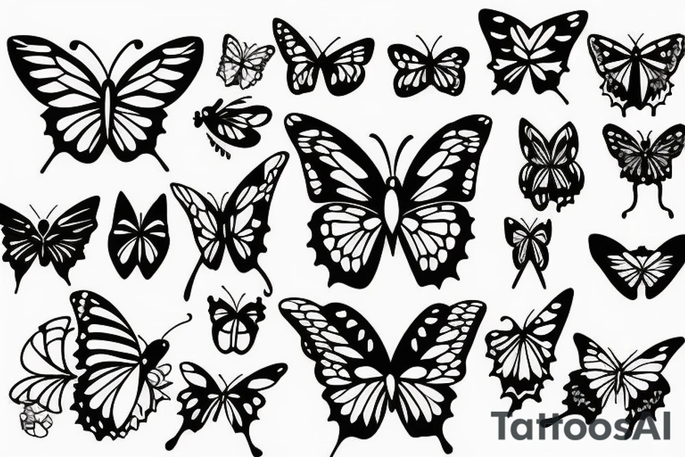 butterfly with sex wife tattoo idea