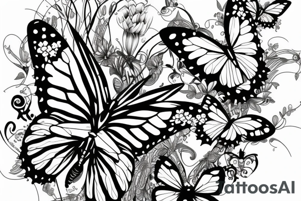 butterfly with sex wife tattoo idea