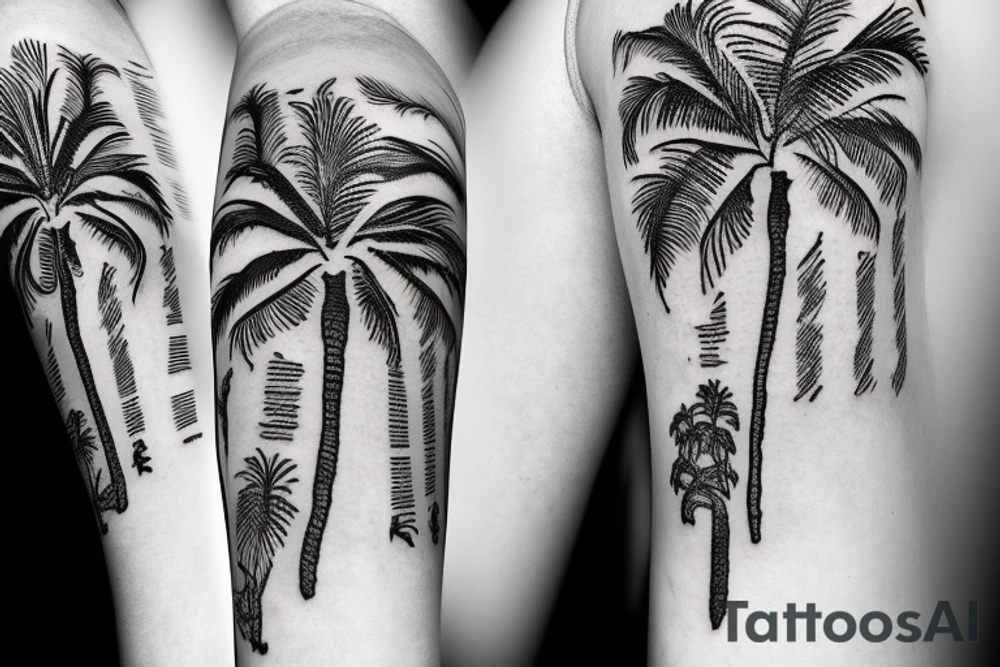 Roman Arm-Band with palm trees tattoo idea