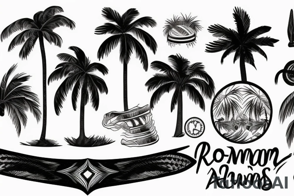 Roman Arm-Band with palm trees tattoo idea