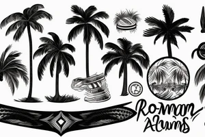 Roman Arm-Band with palm trees tattoo idea