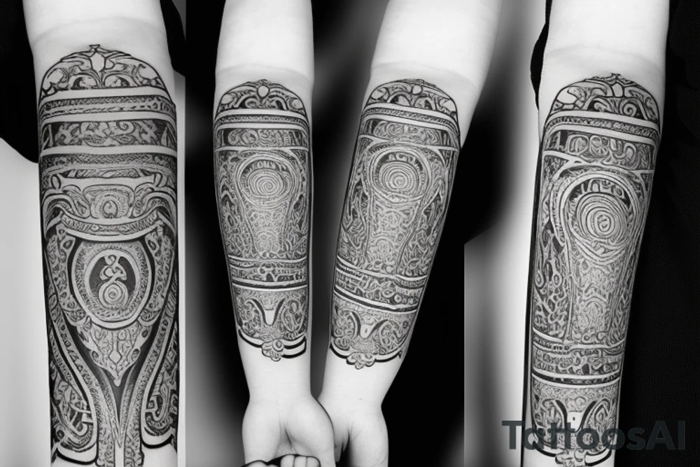 Roman pattern Arm-Band tattoo idea