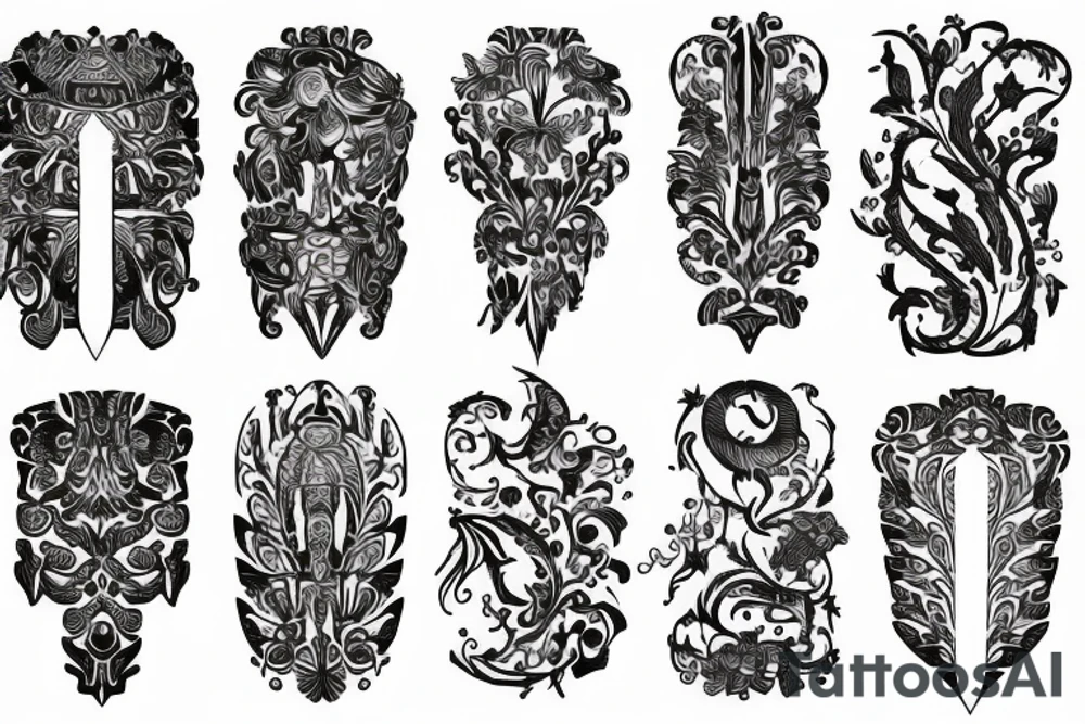 Roman pattern tattoo idea