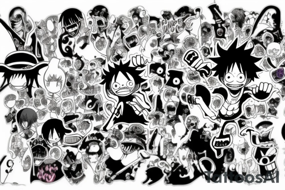 one piece anime tattoo idea