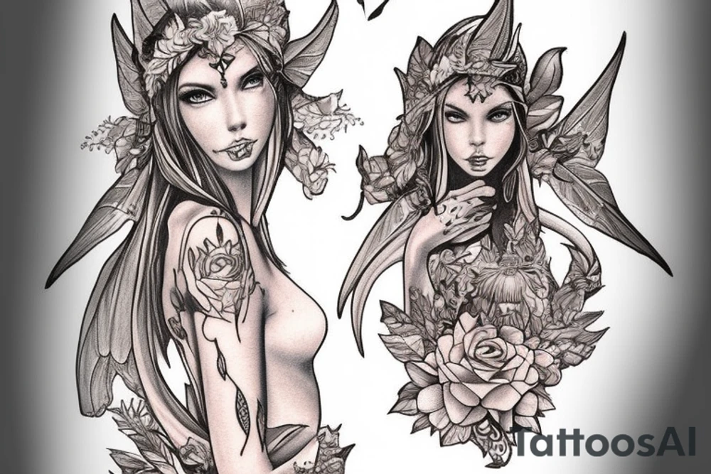 light and magic elf a girl tattoo idea