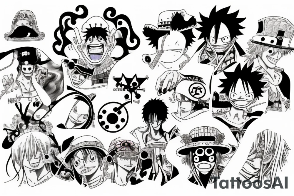 one piece anime tattoo idea