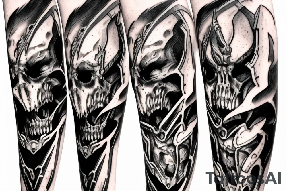 Doom slayers mark from the game doom eternal on the right forearm tattoo idea