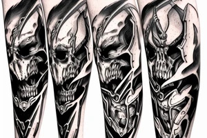 Doom slayers mark from the game doom eternal on the right forearm tattoo idea