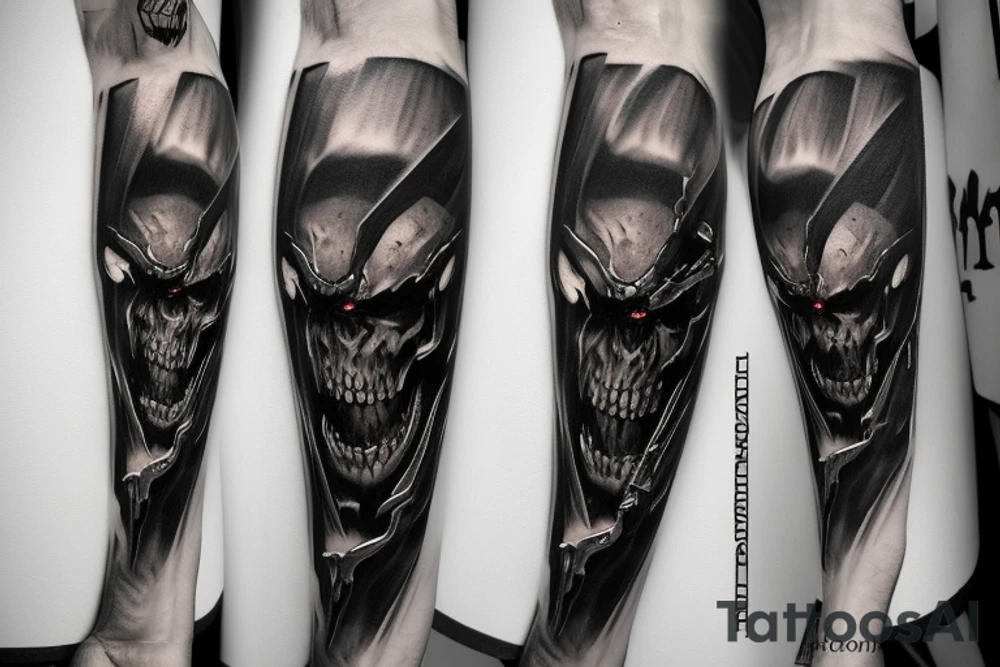 Doom slayers mark from the game doom eternal on the right forearm tattoo idea