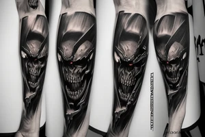 Doom slayers mark from the game doom eternal on the right forearm tattoo idea