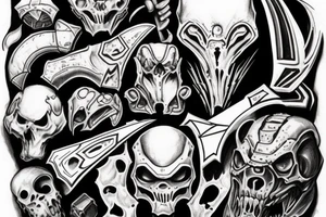 Doom slayers mark from the game doom eternal on the right forearm tattoo idea