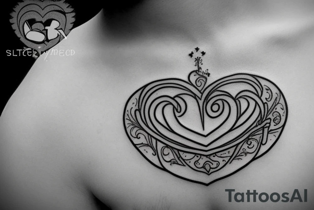 The tattoo will consist of two letters: TT and heart tattoo idea