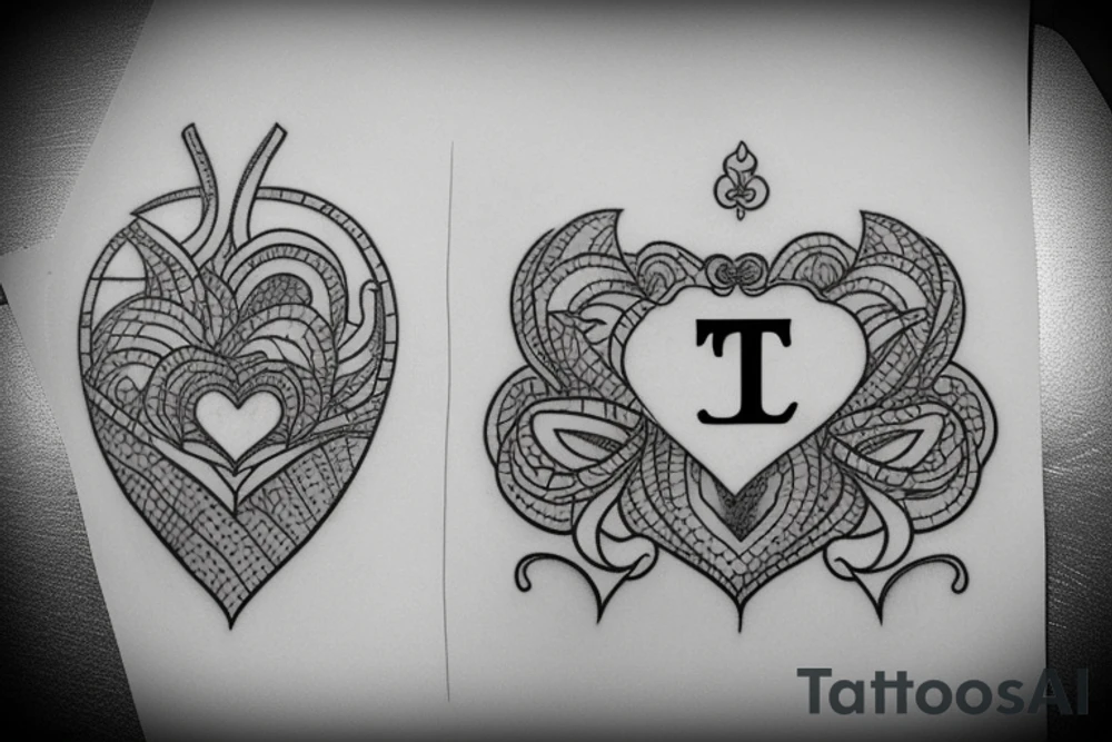 The tattoo will consist of two letters: TT and heart tattoo idea