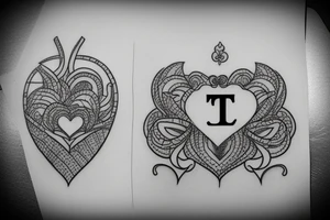 The tattoo will consist of two letters: TT and heart tattoo idea