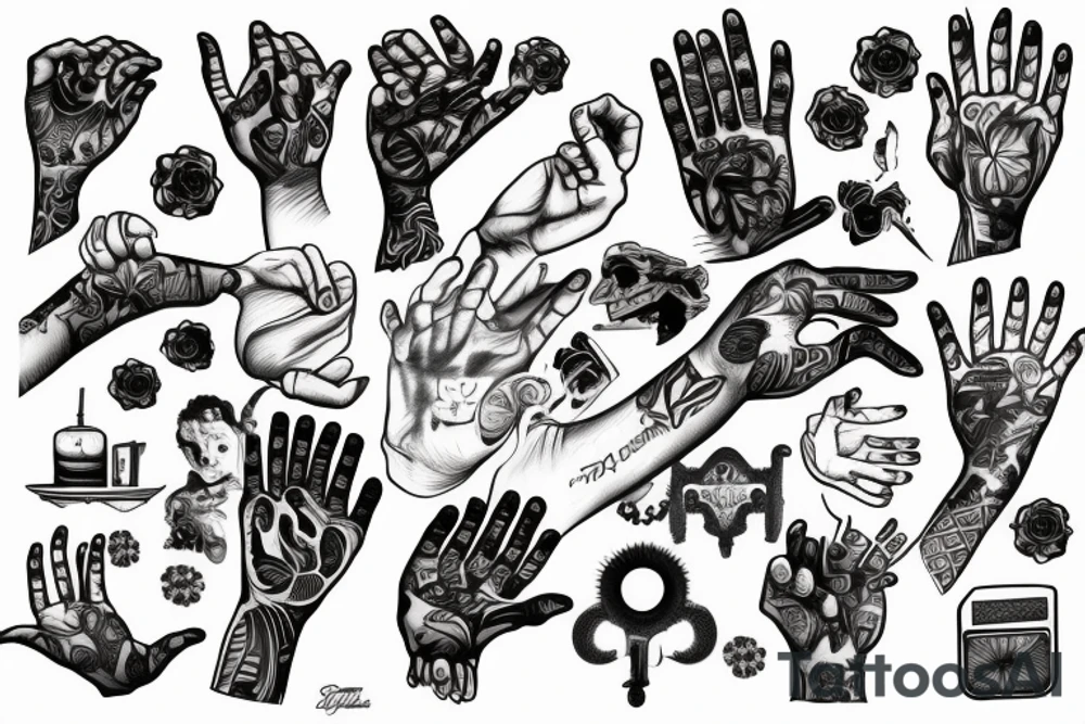 something passes from one hand to the other with the help of something tattoo idea