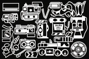 minimalist cinema camera tattoo idea