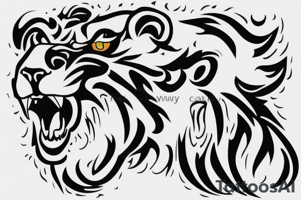 Roaring lion which represents Galatasaray football team tattoo idea