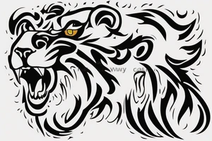 Roaring lion which represents Galatasaray football team tattoo idea