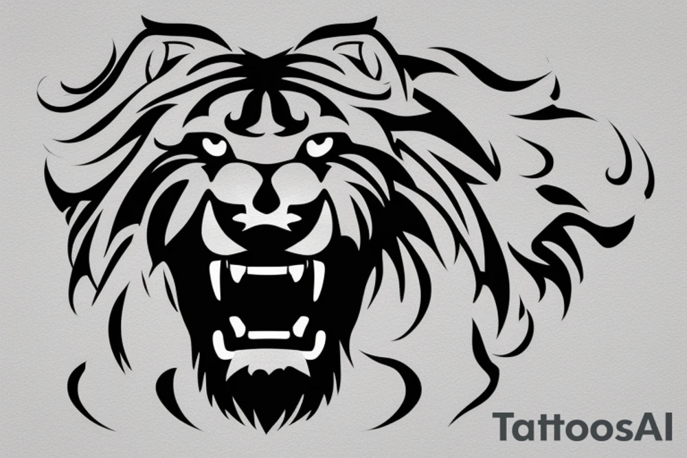 Roaring lion which represents Galatasaray football team tattoo idea