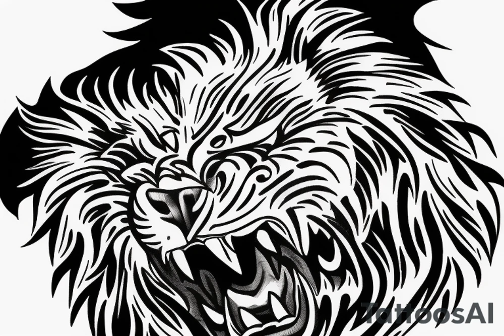 For the chest, roaring lion with sharp tooth which represents Galatasaray football team tattoo idea