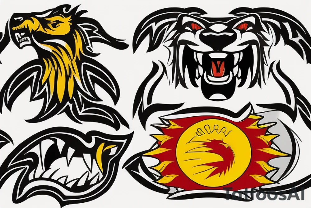 For the chest, roaring lion with sharp tooth which represents Galatasaray football team tattoo idea