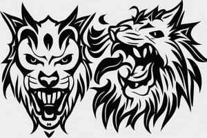 For the chest, a minimalistic roaring lion with very sharp tooth which represents Galatasaray football team tattoo idea