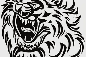 For the chest, a minimalistic roaring lion with very sharp tooth which represents Galatasaray football team tattoo idea