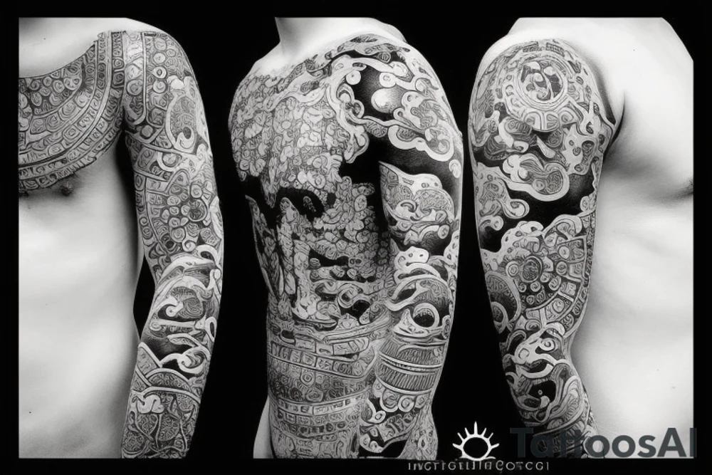 Meditating monk tattoo idea