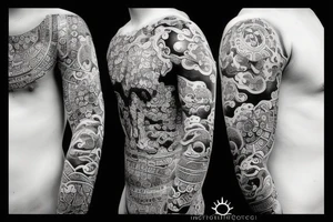 Meditating monk tattoo idea