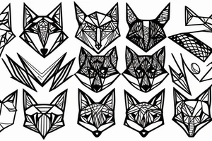 geometry right fox face tattoo idea