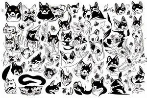 Shiba inu demons tattoo idea