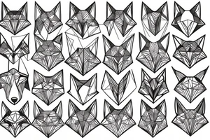 geometry right fox face tattoo idea