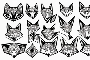 geometry right fox face tattoo idea