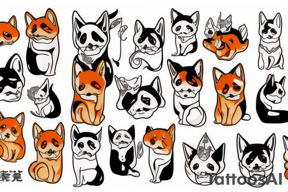 Shiba inu demon tattoo idea