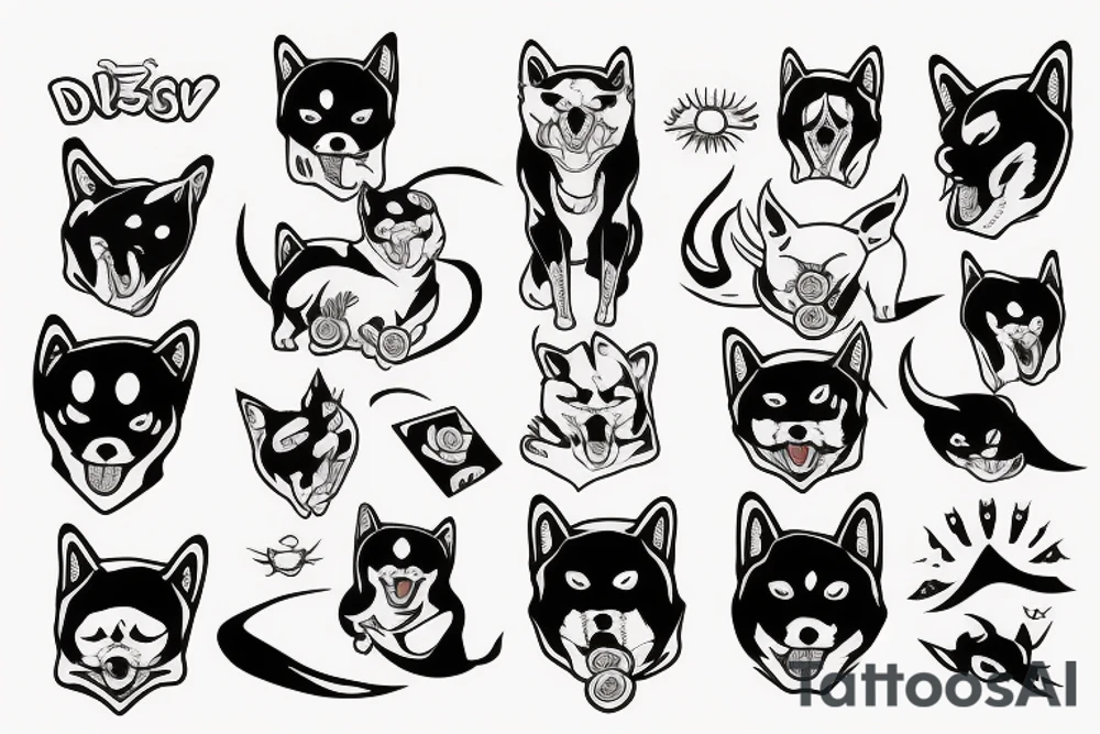 Shiba inu demon tattoo idea