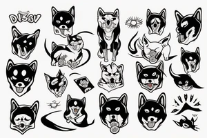 Shiba inu demon tattoo idea