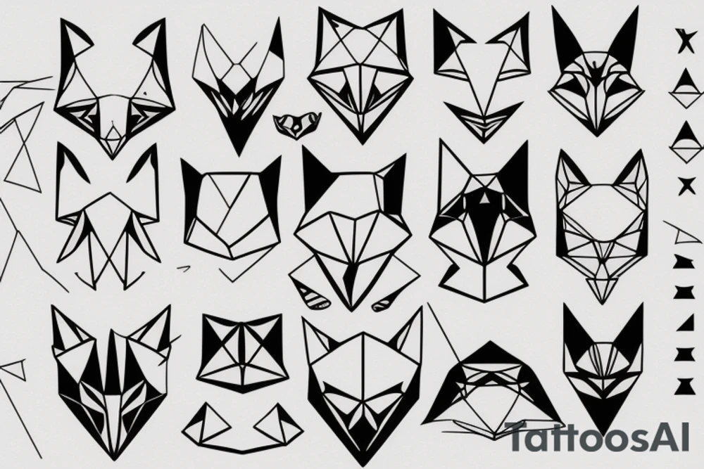 geometry fox face tattoo idea