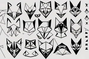 geometry fox face tattoo idea