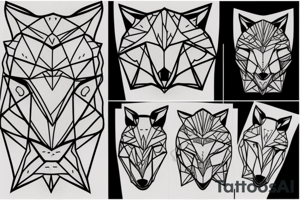 geometry fox face tattoo idea