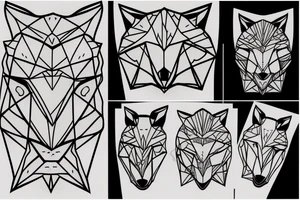 geometry fox face tattoo idea