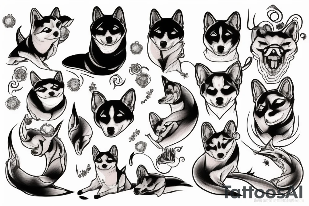 Shiba inu demon tattoo idea